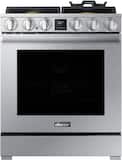 Dacor - 30 in. Wide 4 Burner Transitional 6.3 Cu. Ft. Freestanding Dual Fuel Four-Part Pure Convection Pro-Range with Self Clean - Silver Stainless Steel