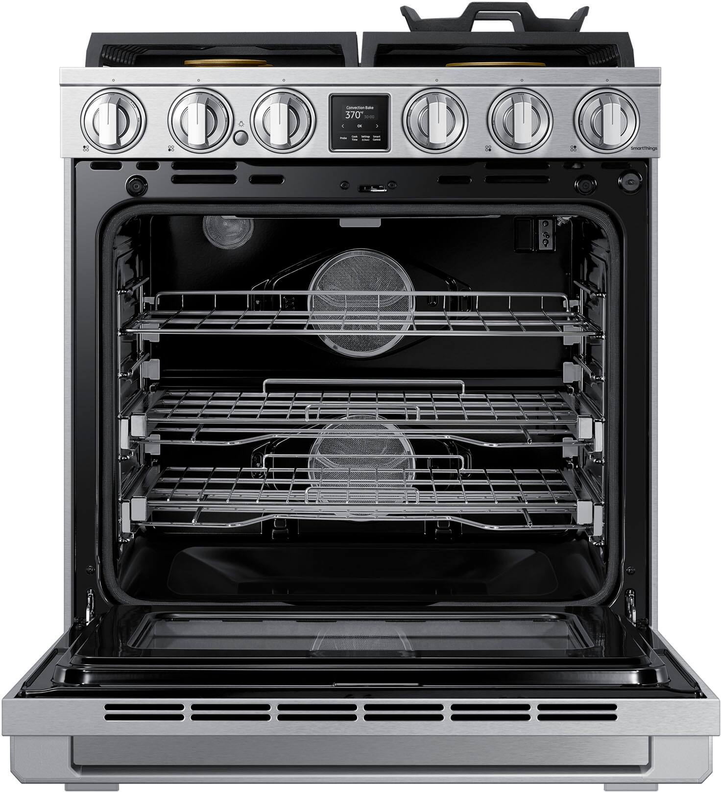 Alt View 1. Dacor - Transitional 6.3 Cu. Ft. Freestanding Dual Fuel Four-Part Pure Convection Pro-Range with Self Clean and Air Sous Vide - Silver Stainless Steel.