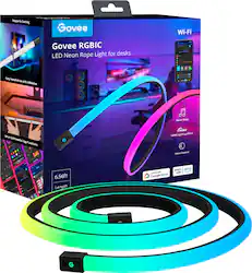 Govee - RGBIC LED Neon Rope Light for Desks 6.5ft - Multi - Front_Zoom