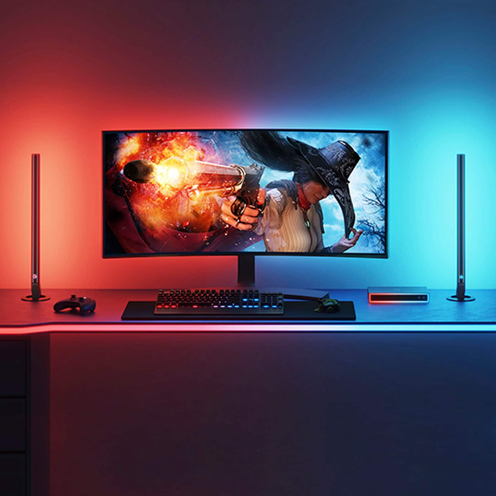 Alt View 11. Govee - RGBIC LED Neon Rope Light for Desks 6.5ft - Multi.