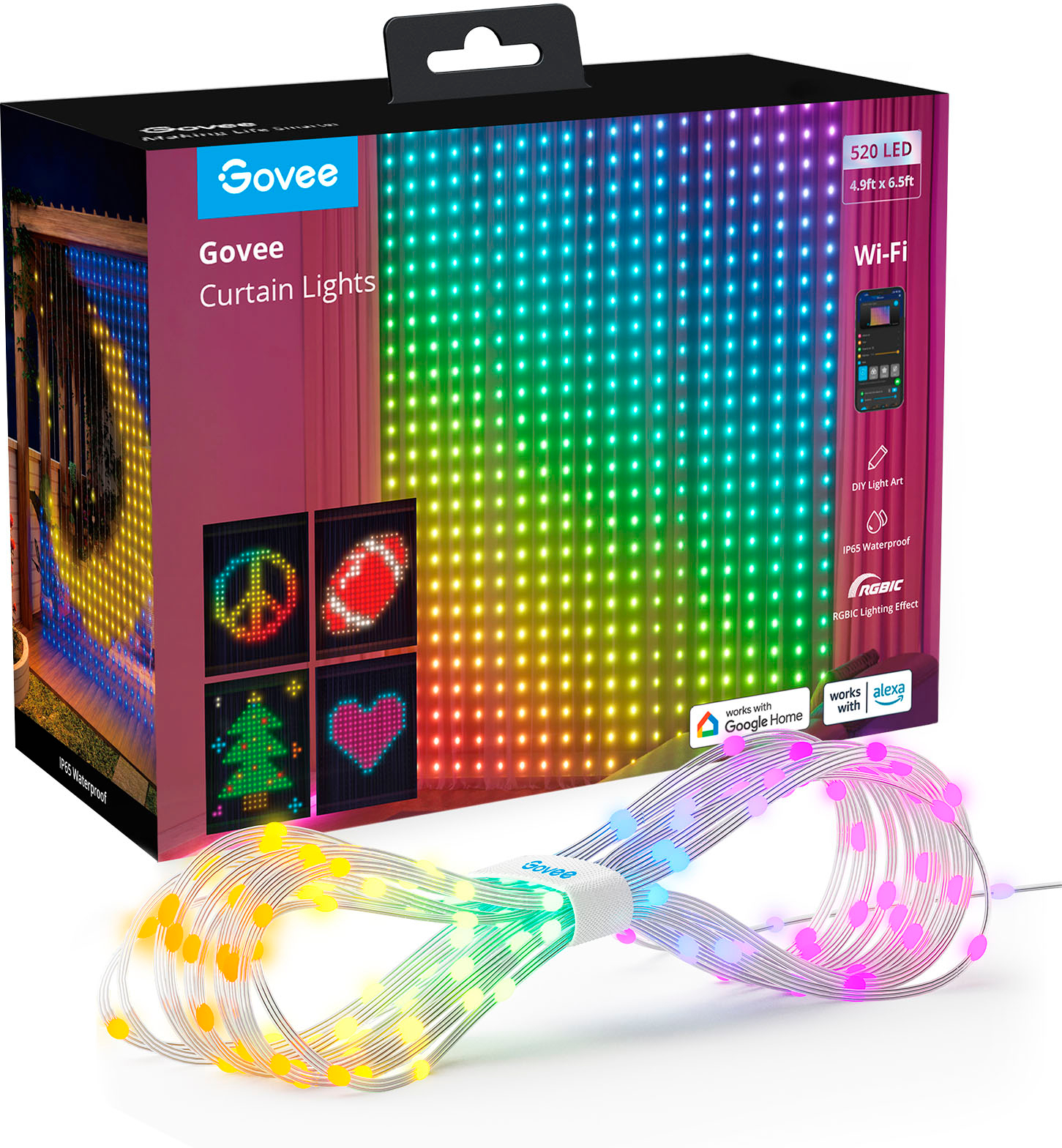 Govee RGB LED Strip Lights, 65.6ft Bluetooth LED Lights with App
