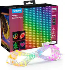 Front. Govee - RGBIC Curtain Lights - Multi.