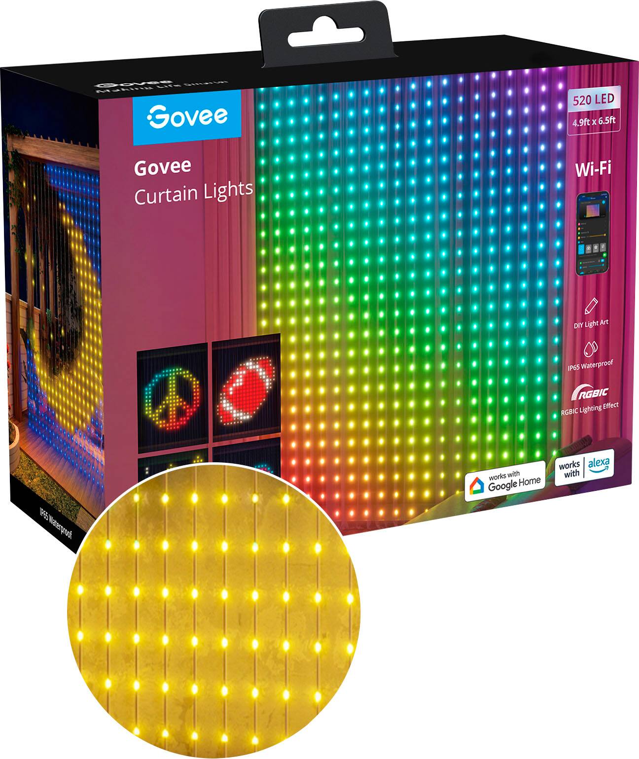 Alt View 11. Govee - RGBIC Curtain Lights - Multi.
