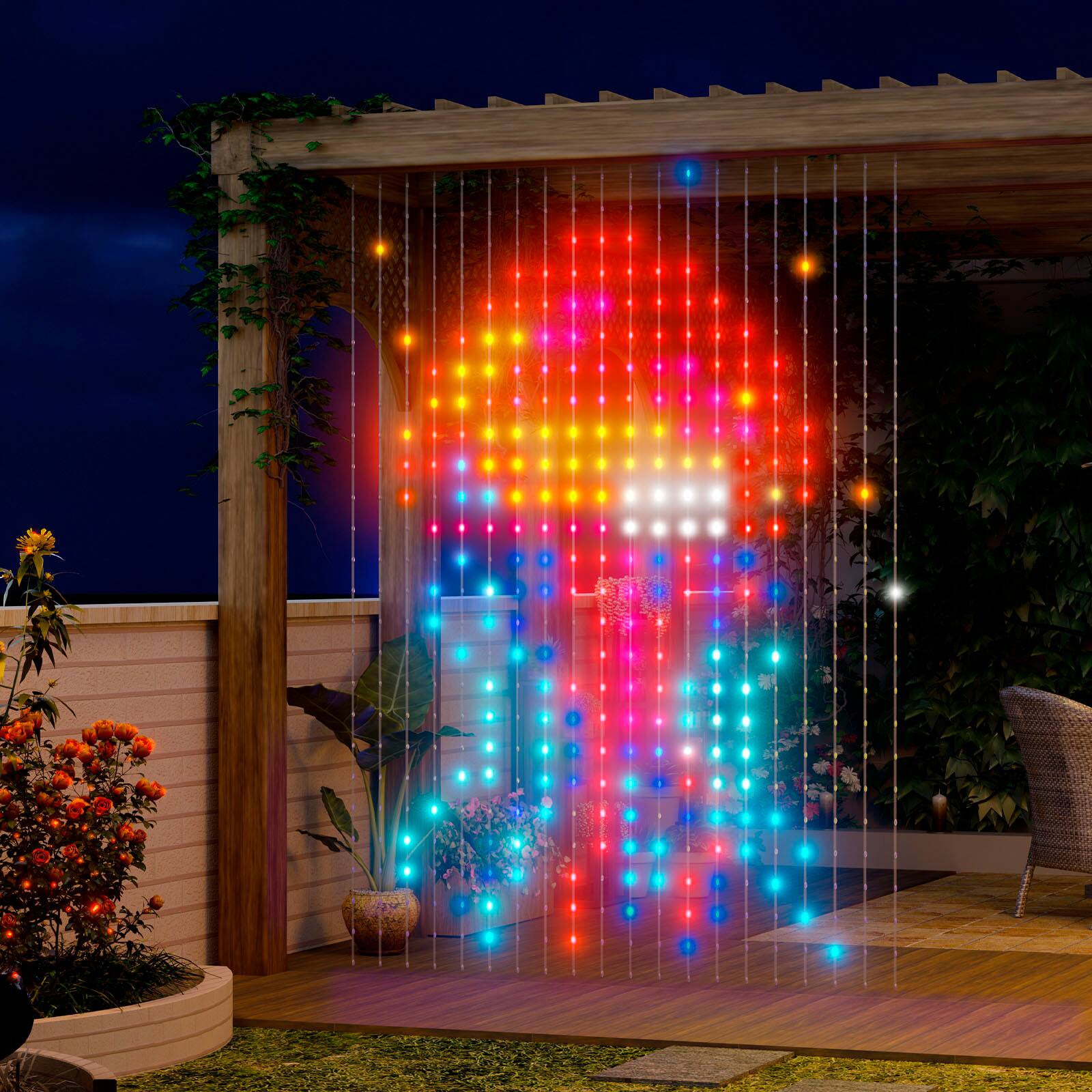 Alt View 17. Govee - RGBIC Curtain Lights - Multi.