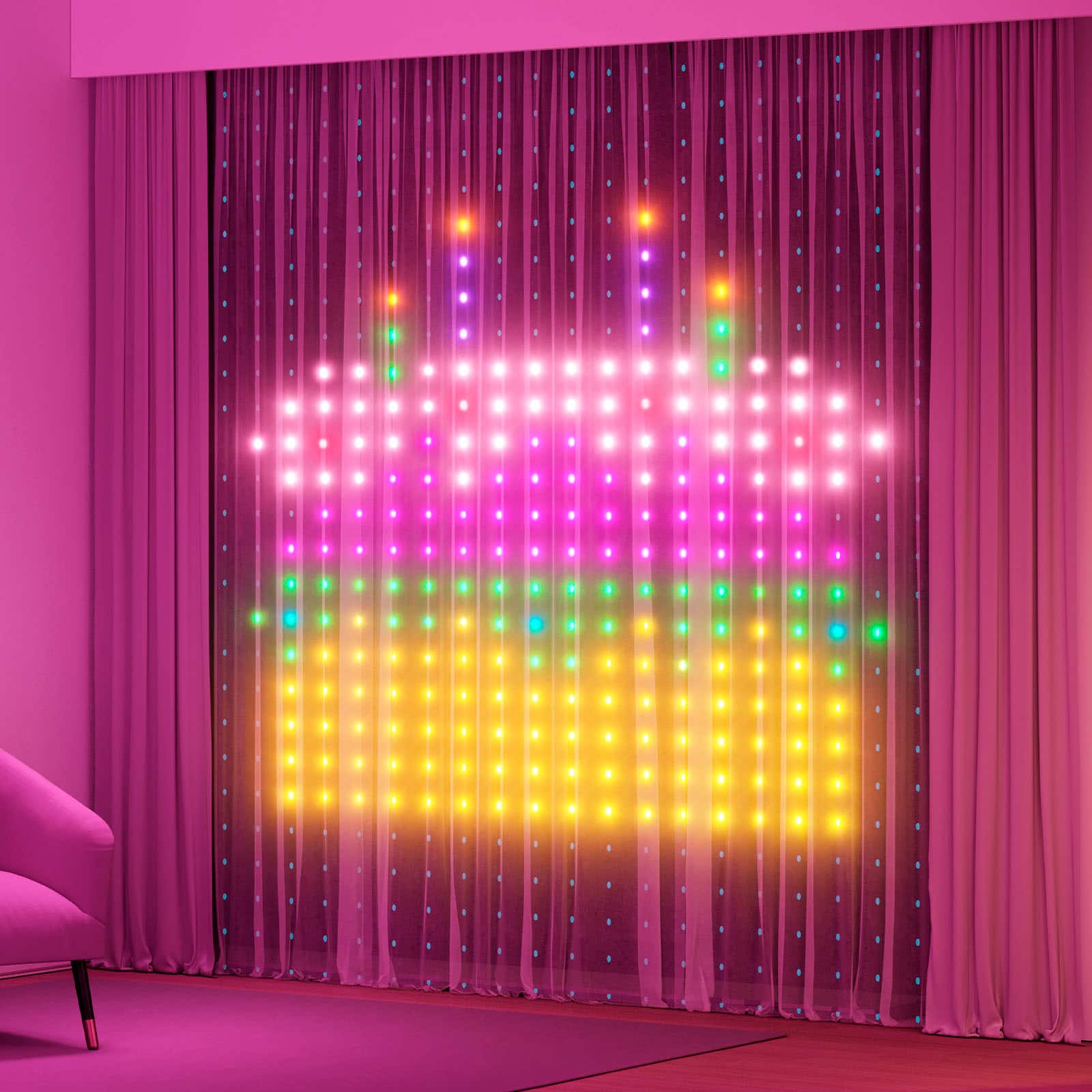 Alt View 18. Govee - RGBIC Curtain Lights - Multi.