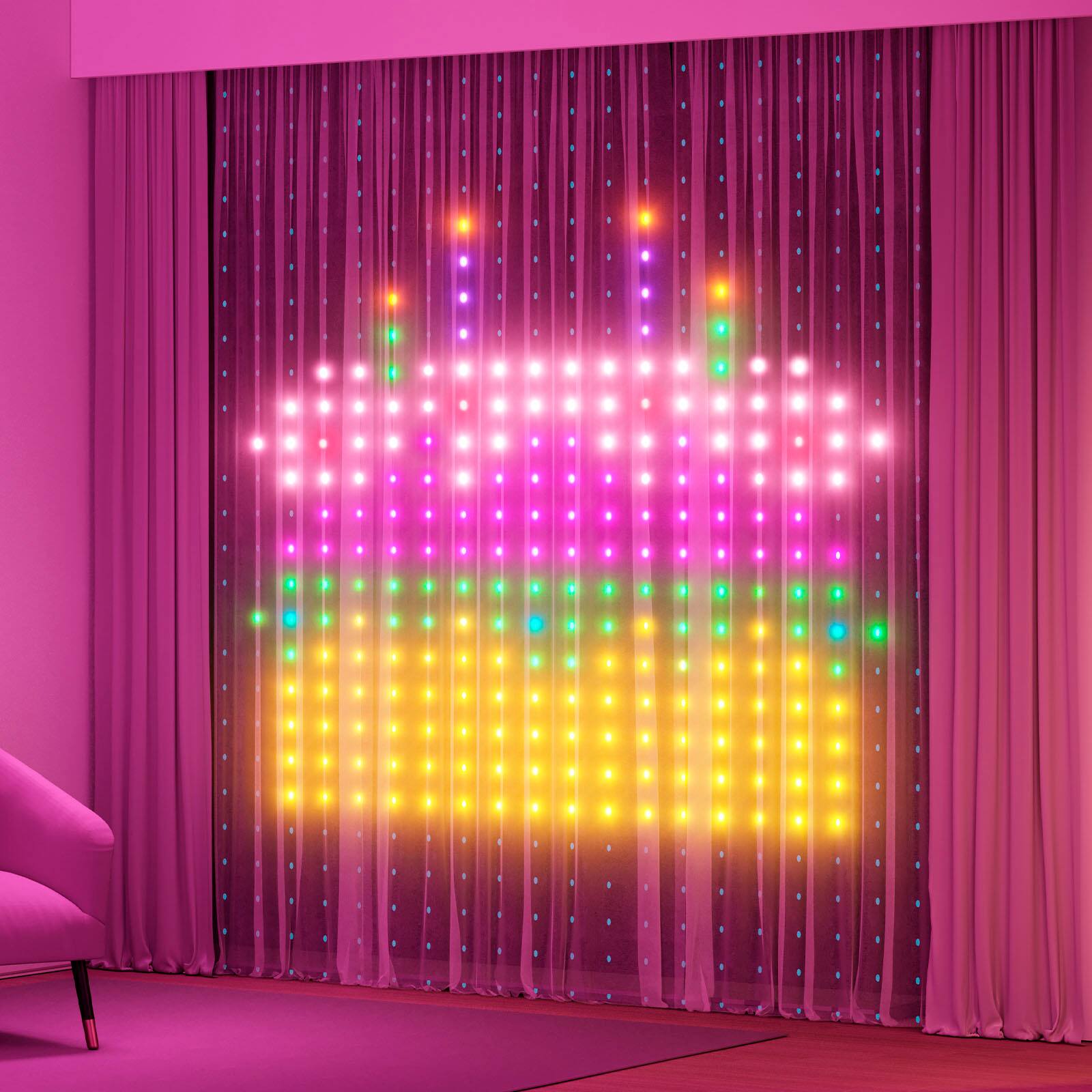 Alt View 18. Govee - RGBIC Curtain Lights - Multi.