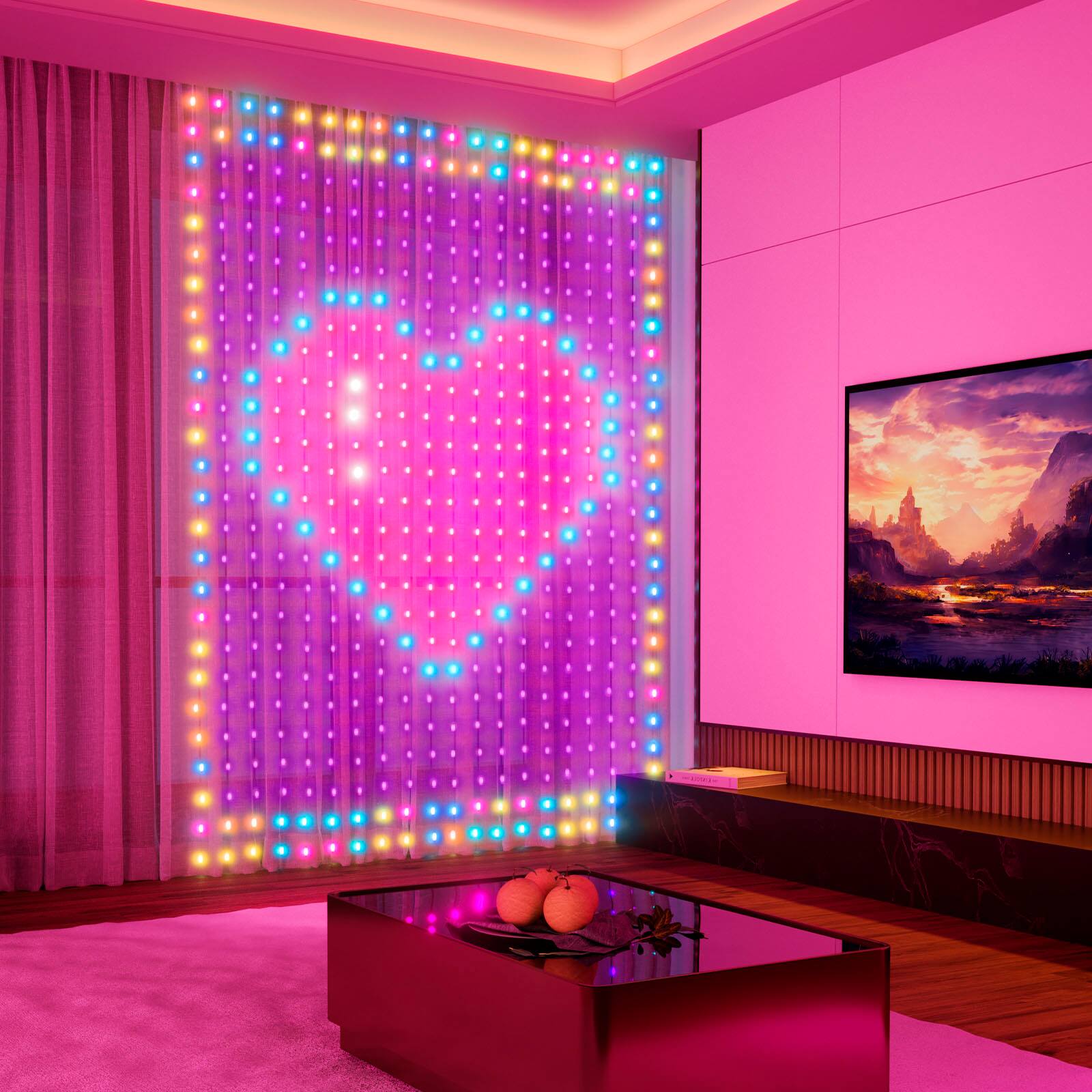 Alt View 19. Govee - RGBIC Curtain Lights - Multi.