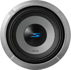 Front. Alpine - Next Generation S-Series 8" Dual-Voice Coil 4-Ohm Subwoofer - Black.