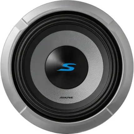 Front. Alpine - Next Generation S-Series 8" Dual-Voice Coil 4-Ohm Subwoofer - Black.