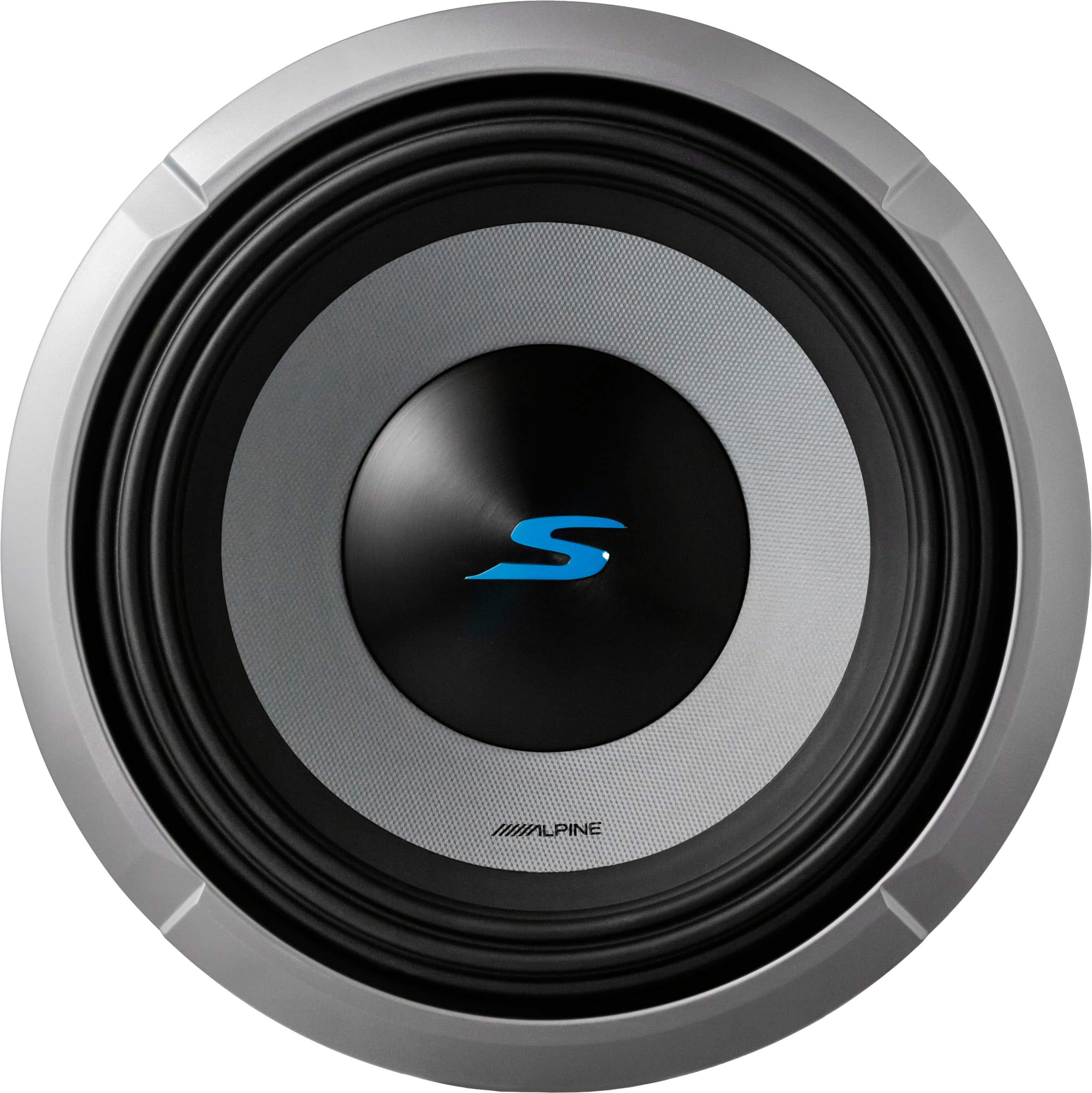 Front. Alpine - Next Generation S-Series 10" Dual-Voice Coil 2-Ohm Subwoofer - Black.