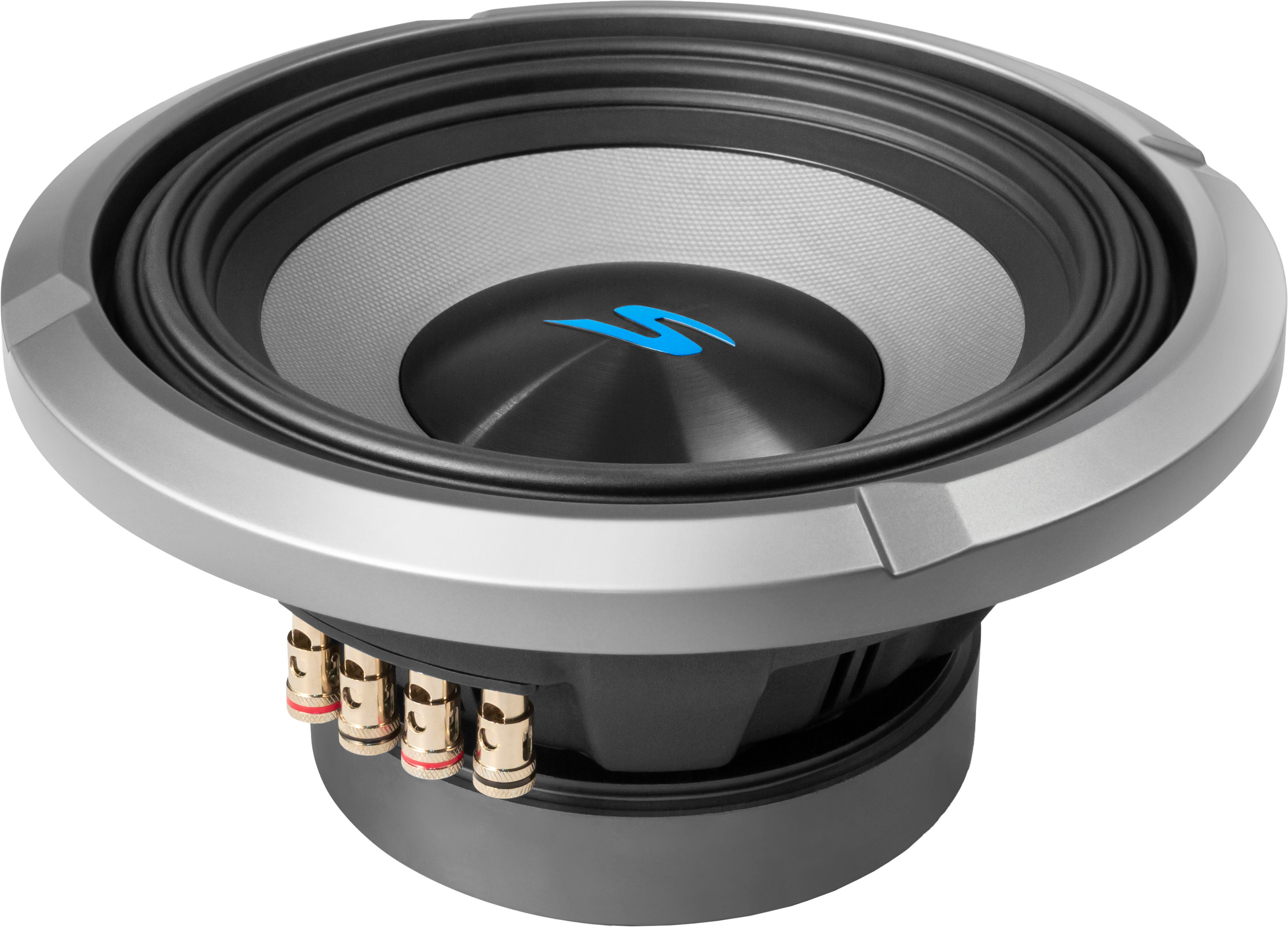 Left View: Alpine - Next Generation S-Series 10" Dual-Voice Coil 2-Ohm Subwoofer - Black