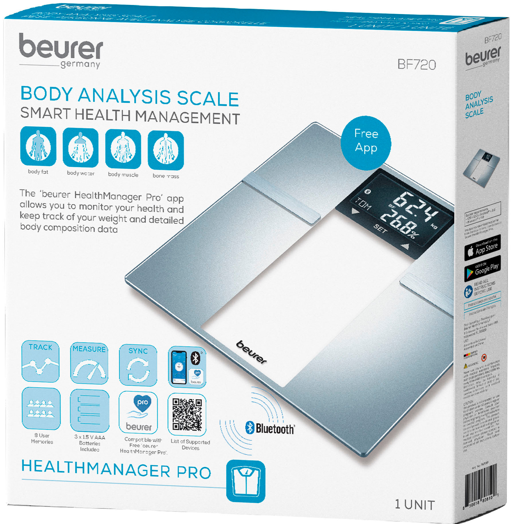 Beurer Body Fat Scale, Body Weight, Body Fat, Body Water & More