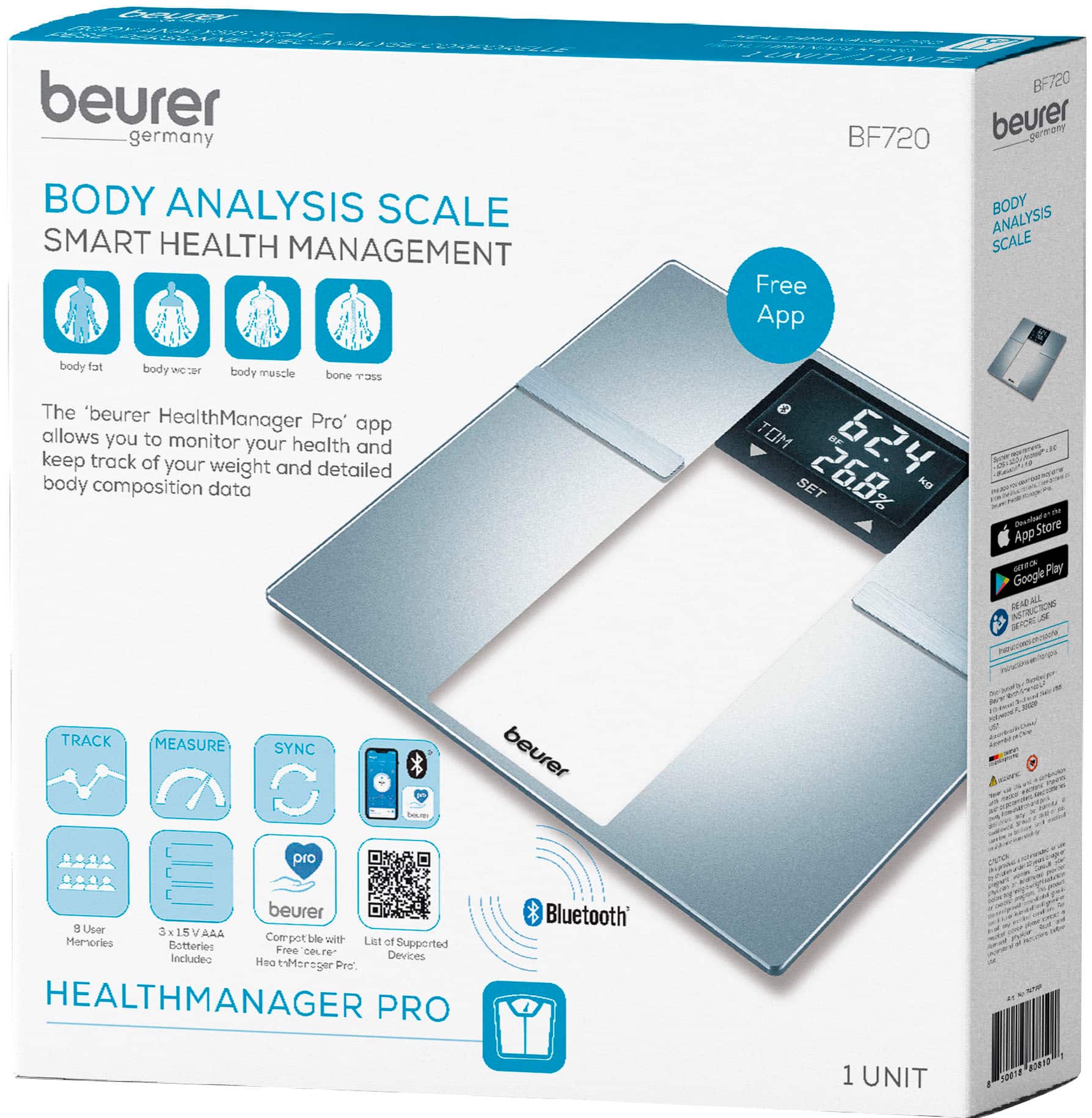 Alt View 11. Beurer - Bluetooth Digital Body Weight Scale - Silver.