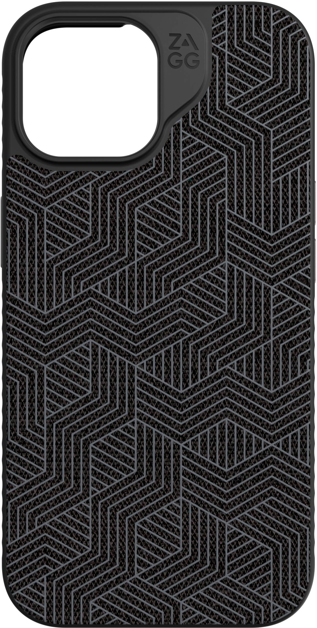 Alt View 2. ZAGG - London Snap MagSafe Compatible Case with Stylish Fabric Exterior for Apple iPhone 15 - Black.