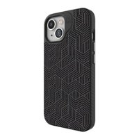 ZAGG - London Snap MagSafe Compatible Case with Stylish Fabric Exterior for Apple iPhone 15 - Black - Front_Zoom
