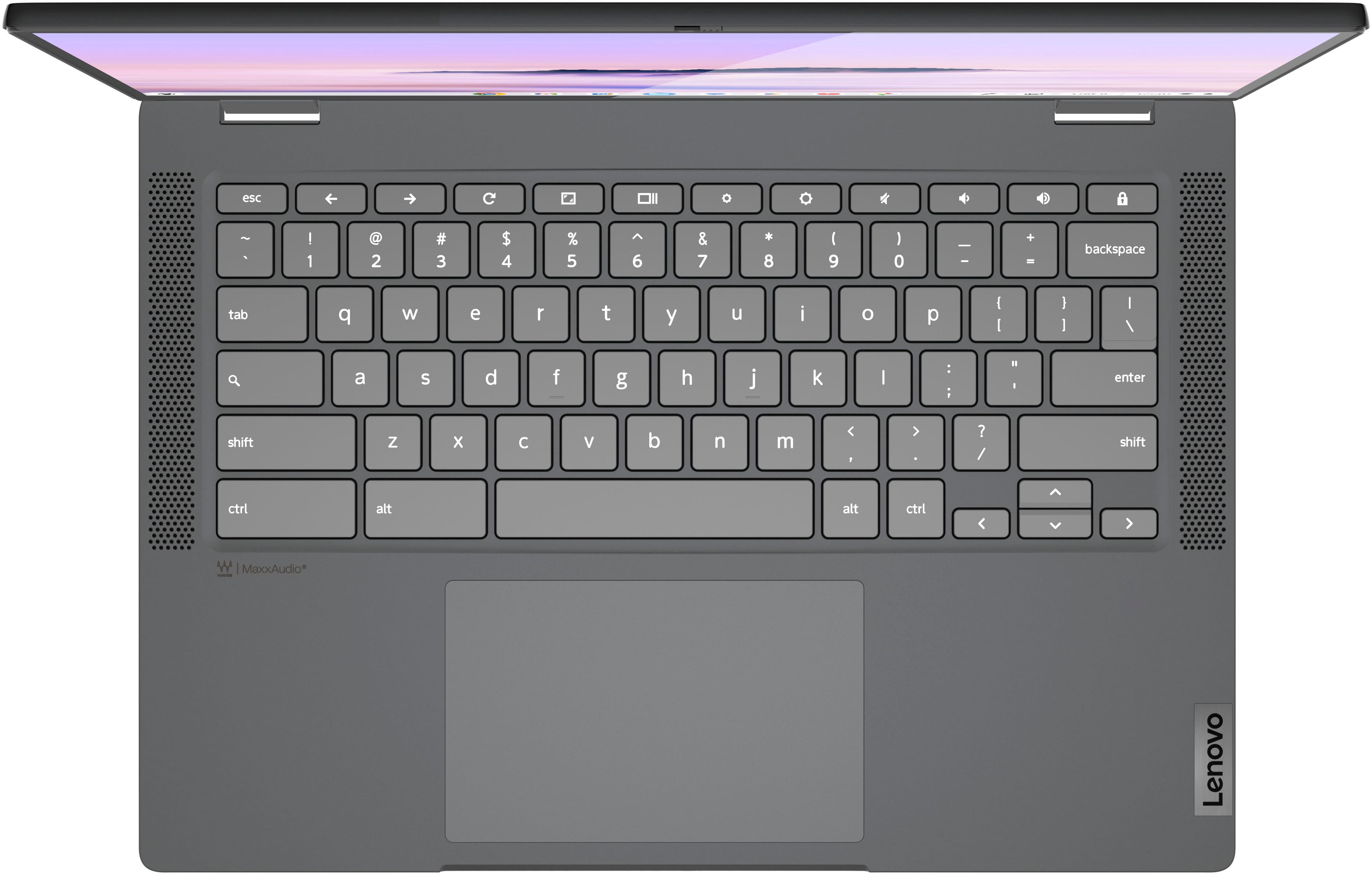 Alt View 16. Lenovo - Flex 5i Chromebook Plus Laptop with Google AI - 14" 2K Touch - Intel i3-1315U - 8GB RAM - Intel UHD Graphics - 128GB SSD - Storm Grey.