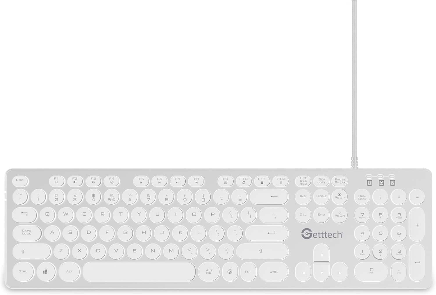 Getttech - Backlit Keyboard Ignite, SKU: GTI-28201B - White