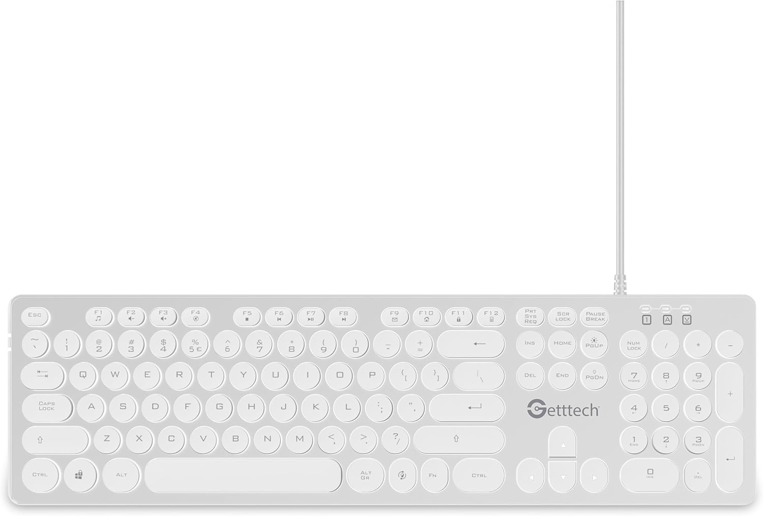 Getttech - Backlit Keyboard Ignite, SKU: GTI-28201B - White