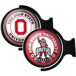 The Fan-Brand - Ohio State Buckeyes 23'' x 21'' Team Logo Illuminated Rotating Wall Sign - Multicolor