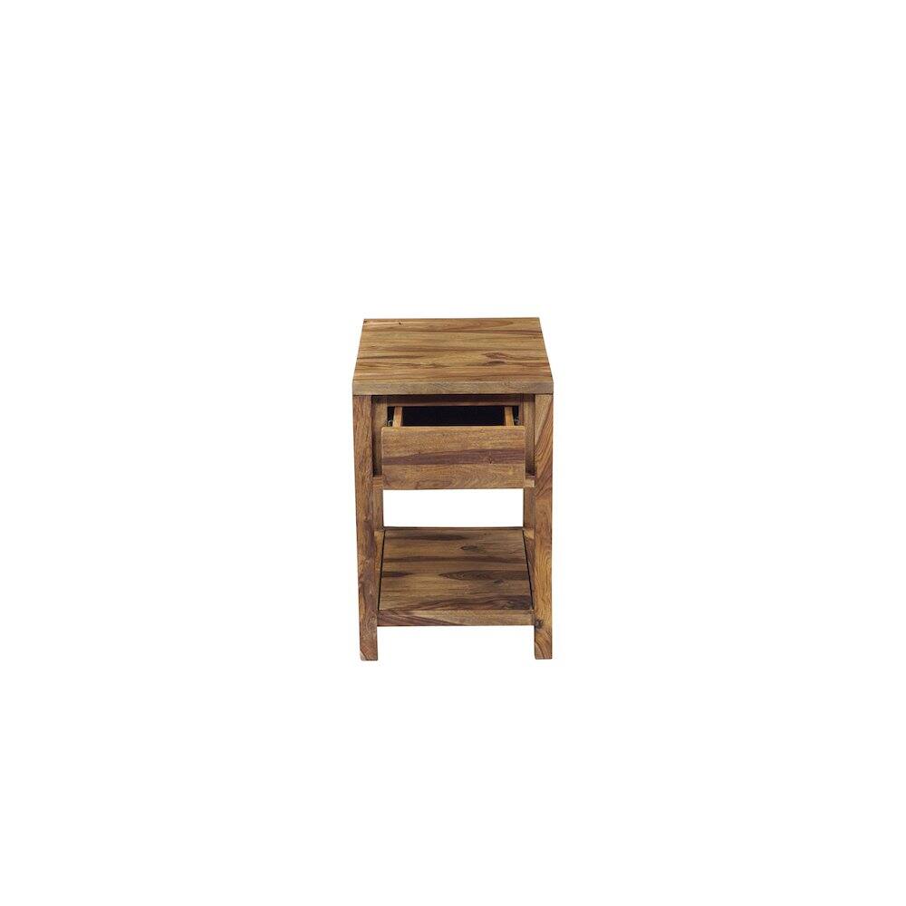 Alt View 2. Porter Designs - Porter Designs Urban Solid Sheesham Wood End Table, Natural - Brown.