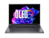 Acer - Swift X 16 – OLED 16" 3200x2000 120Hz HDR500 Laptop – AMD Ryzen 9 7940HS with 16GB LPDDR5– GeForce RTX 4050 –1TB  SSD - Steel Gray - Front_Zoom
