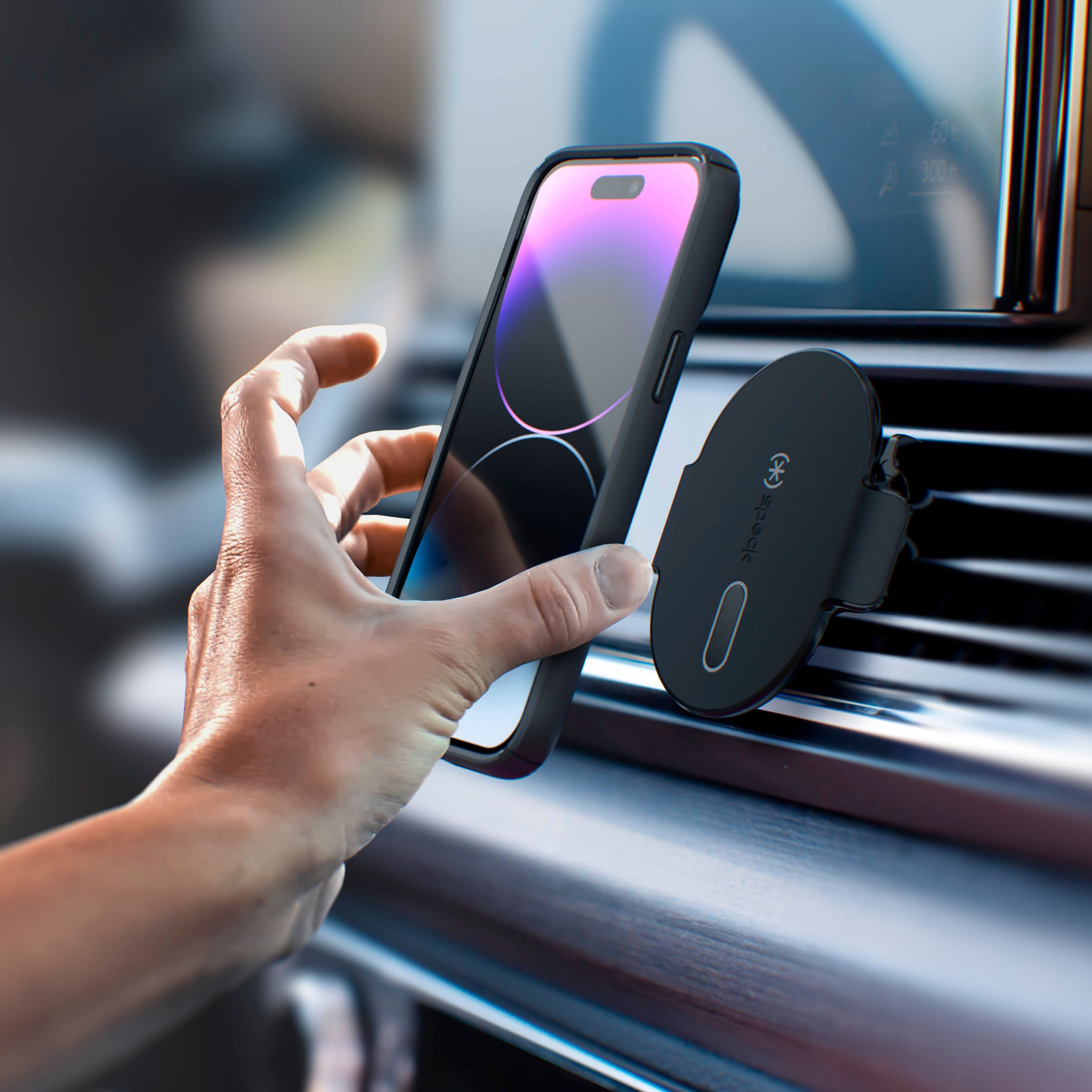 Alt View 14. Speck - ClickLock Car Vent Mount for Apple iPhones with MagSafe - Black.