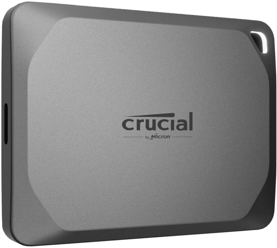 Left. Crucial - X9 Pro 1TB External USB-C SSD - Space Gray.