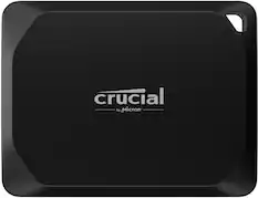 Front. Crucial - X10 Pro 2TB USB-C External SSD - Black.