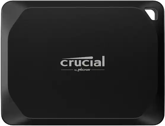 Front. Crucial - X10 Pro 1TB USB-C External SSD - Black.