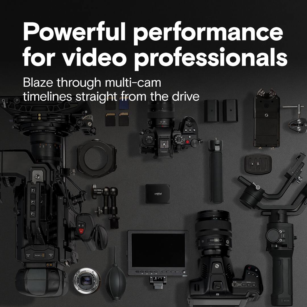 Powerful performance for video professionals: Blaze through multi-cam timelines straight from the drive.