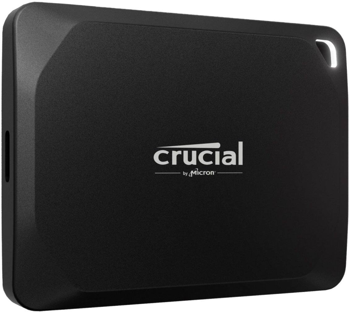 Left. Crucial - X10 Pro 1TB USB-C External SSD - Black.