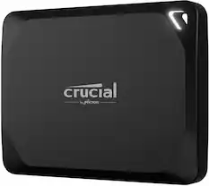 Front. Crucial - X10 Pro 4TB USB-C External SSD - Black.