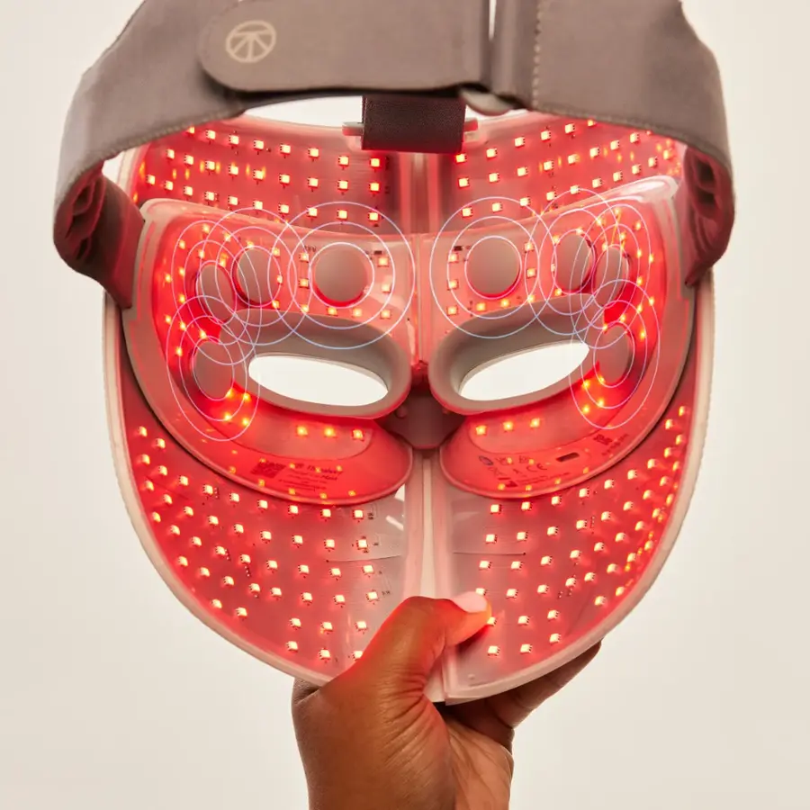 Vibration Therapy: Massaging vibration therapy targets key pressure points on the face and scalp to promote tension relief.