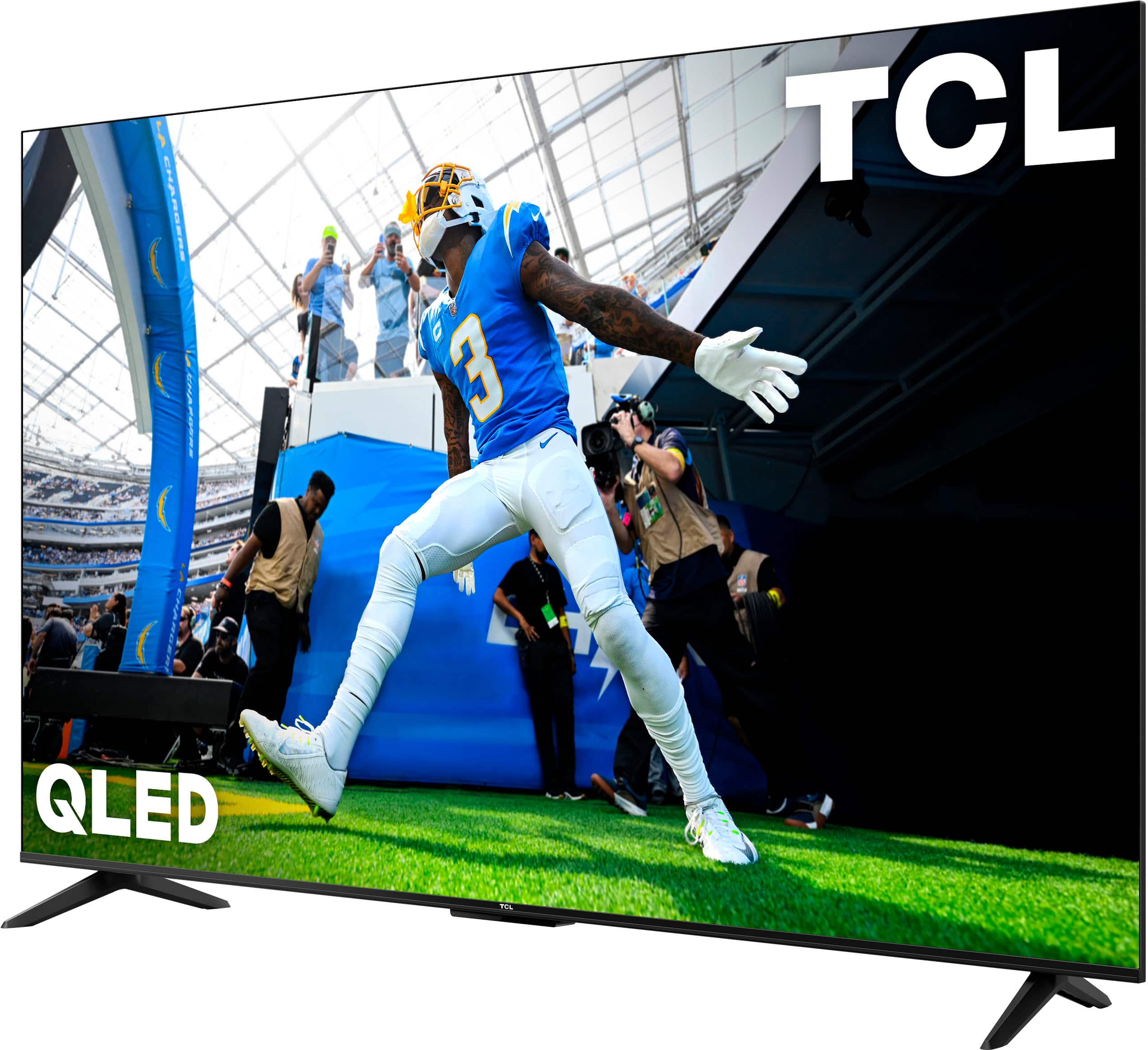 Left. TCL - 55" Class Q5 Q-Class 4K QLED HDR Smart TV with Google TV - Black.