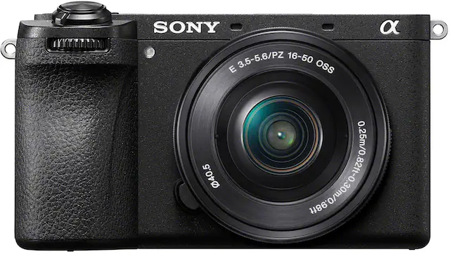 Front. Sony - Alpha 6700 - APS-C Mirrorless Camera with PZ 16-50 mm Lens - Black.