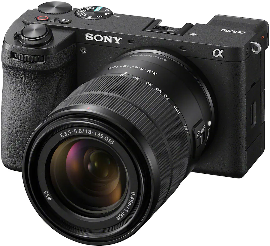 Sony Large Camera Sony Alpha 6700 APS C Mirrorless Camera with E 18 135 mm Lens Black ...