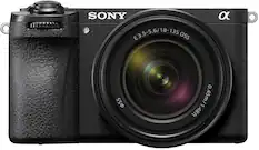 Front. Sony - Alpha 6700 - APS-C Mirrorless Camera with E 18-135 mm Lens - Black.