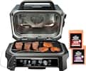 Angle. Ninja - Woodfire ProConnect Premium XL Outdoor 7-in-1 Grill & Smoker, App Enabled, Air Fryer, 2 Built-In Thermometers - Blue.