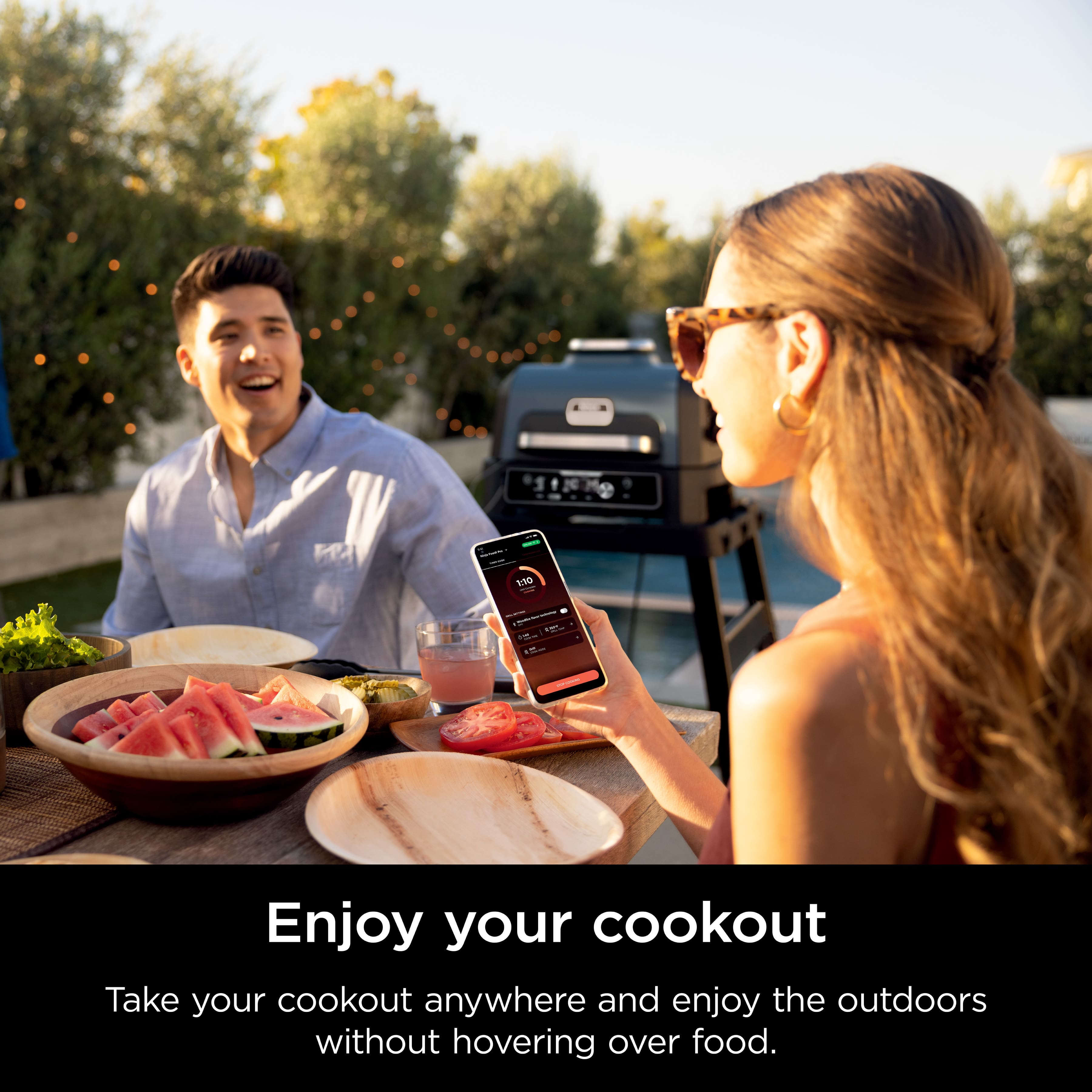 Enjoy your cookout. Take your cookout anywhere and enjoy the outdoors without hovering over food.