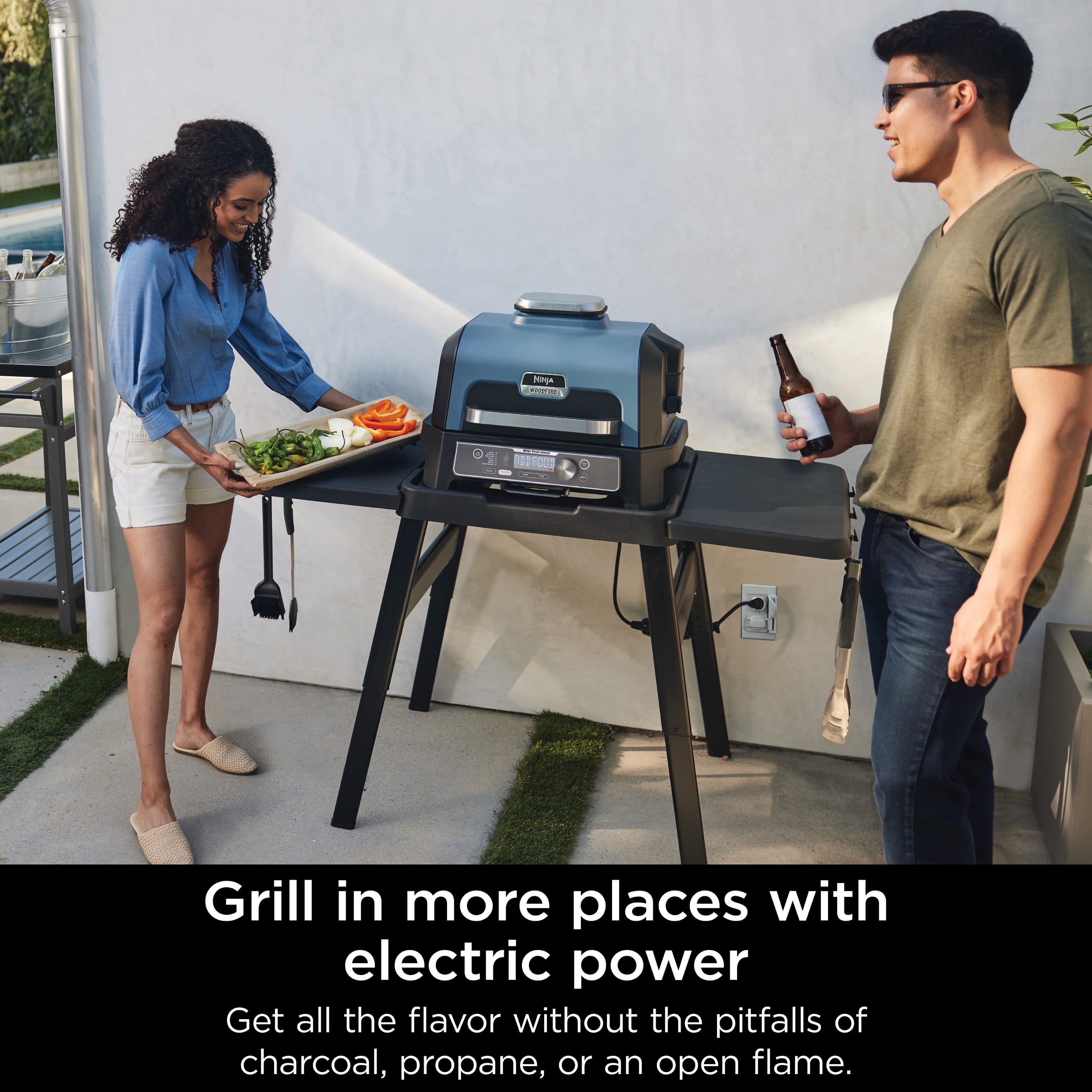 Grill in more places with electric power. Get all the flavor without the pitfalls of charcoal, propane, or an open flame.