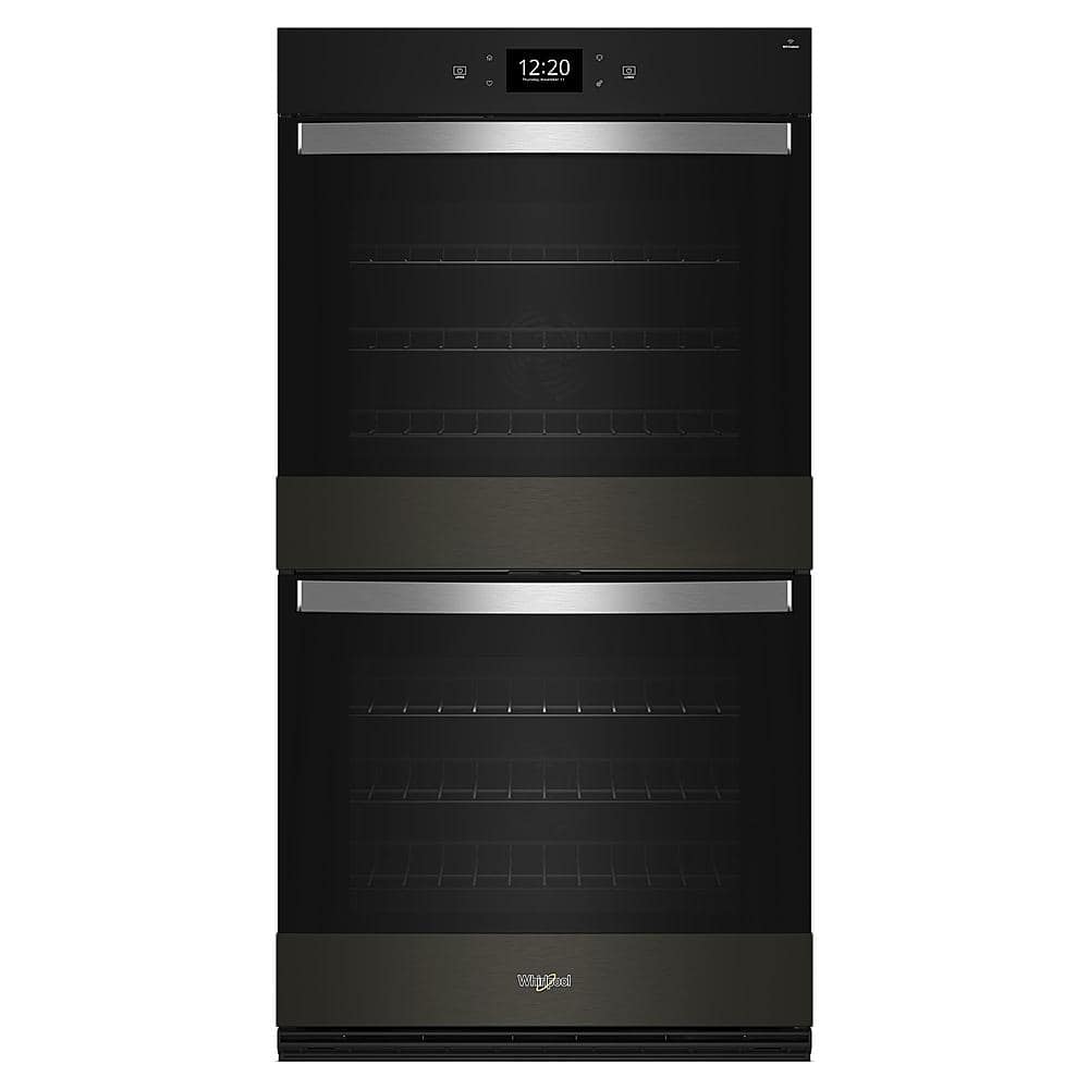 Whirlpool - 30" Smart Built-In Electric Convection Double Wall Oven with Air Fry - Black Stainless Steel - Front_Zoom