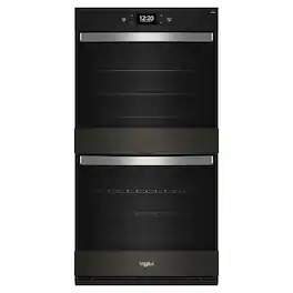 Whirlpool - 30" Smart Built-In Electric Convection Double Wall Oven with Air Fry - Black Stainless Steel