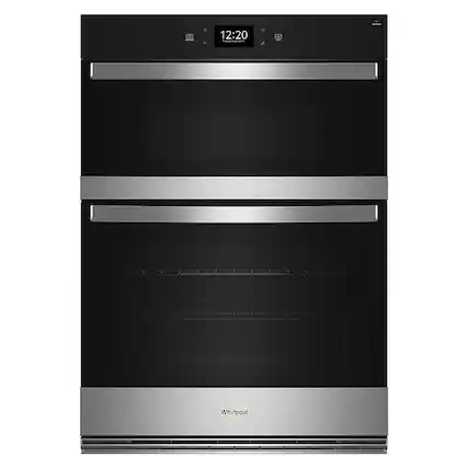 Front. Whirlpool - 27" Smart Built-In Electric Combination Wall Oven with Air Fry - Stainless Steel.