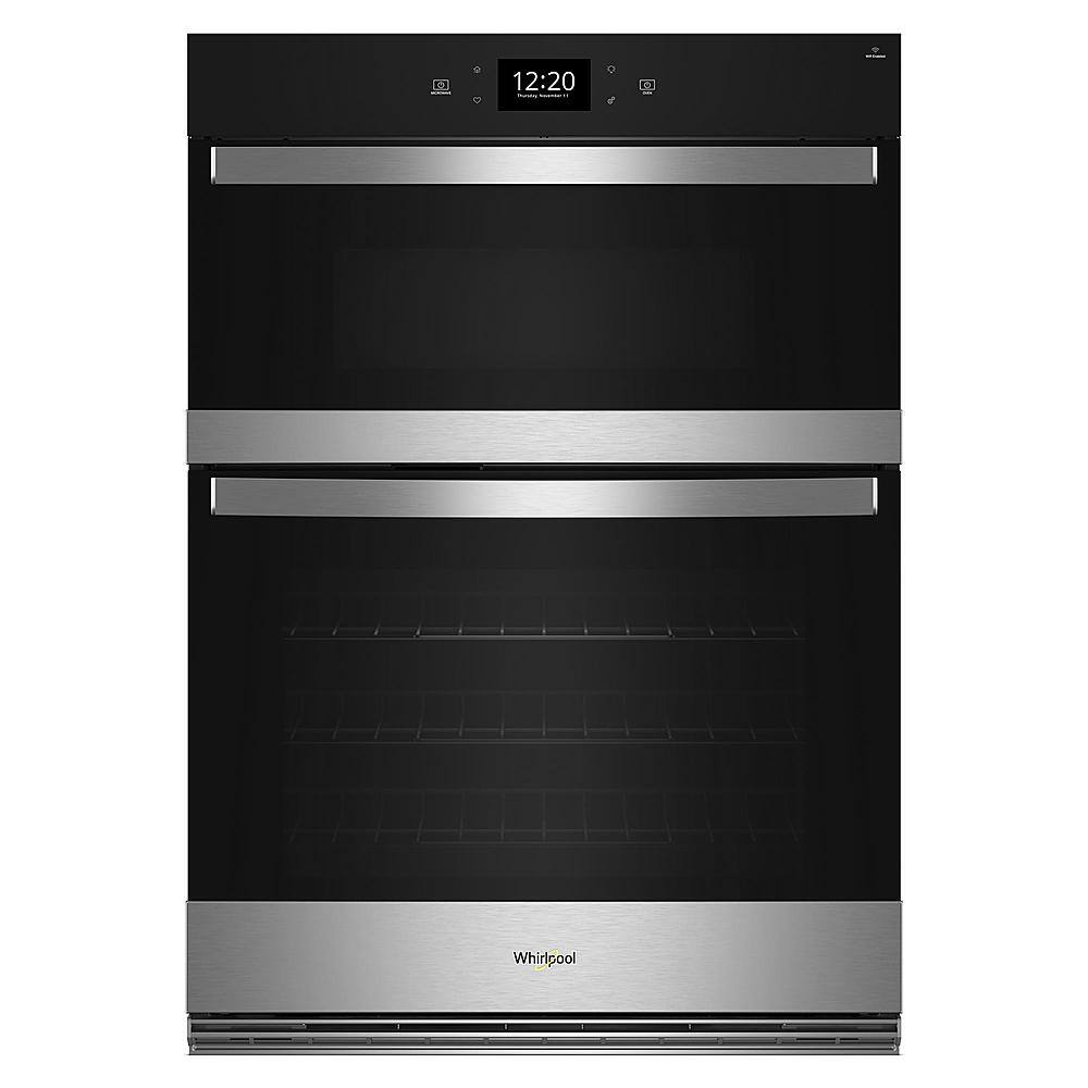 Front. Whirlpool - 30" Smart Built-In Electric Combination Wall Oven with Air Fry - Fingerprint Resistant Stainless Steel.