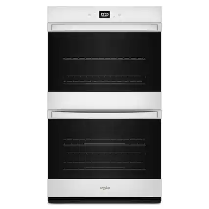 Front. Whirlpool - 30" Smart Built-In Electric Convection Double Wall Oven with Air Fry - White.