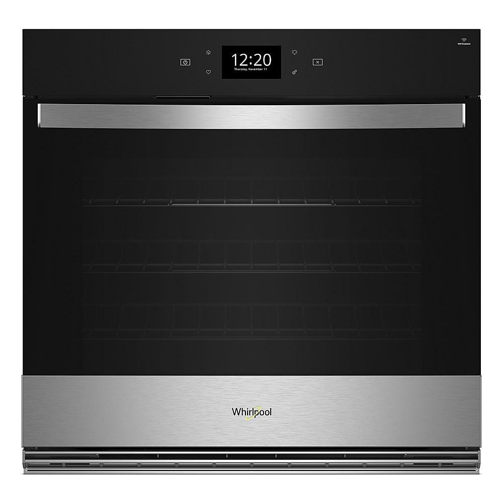 Whirlpool - 30" Smart Built-In Single Electric Wall Oven with Air Fry - Stainless Steel - Front_Zoom