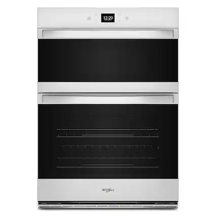Front. Whirlpool - 27" Smart Built-In Electric Combination Wall Oven with Air Fry - White.