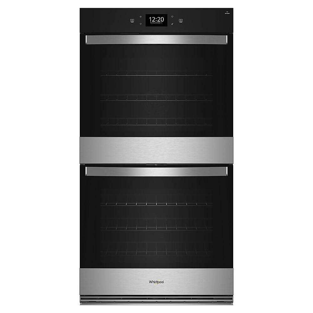 Whirlpool - 27" Smart Built-In Electric Convection Double Wall Oven with Air Fry - Stainless Steel - Front_Zoom