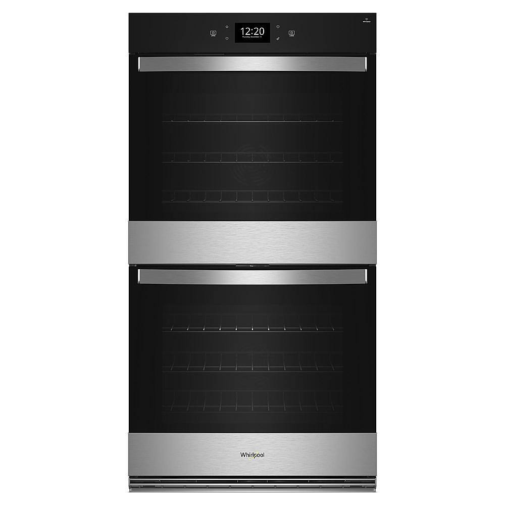 Front. Whirlpool - 27" Smart Built-In Electric Convection Double Wall Oven with Air Fry - Stainless Steel.