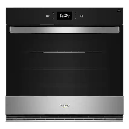 Front. Whirlpool - 30" Smart Built-In Single Electric Wall Oven with Air Fry - Stainless Steel.